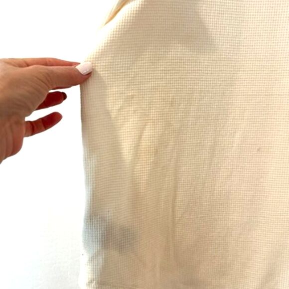 Old Navy Henley Thermal Tee Long Sleeves Scoop Neck Creme de la Creme XL NEW NWT - Picture 3 of 7